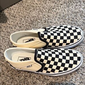 Vans Checkerboard Slip-On in Black and Cream
